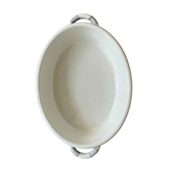 MacKenzie Childs Sterling Check Medium Oval Gratin Baking Dish Enamel Retired - Picture 3 of 16